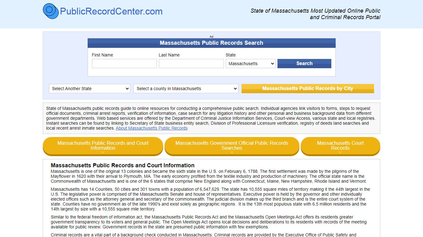 Massachusetts Free Public Records, Criminal Records And Background Checks